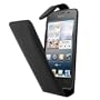 Negra Funda de Cuero para Huawei Ascend G510 - Flip Case Cover con tapa