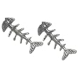 Stud Earrings Sterling Silver - Fish Bone