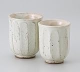 粉引面取湯呑(大・小セット) 【千茶 美濃焼】 〔キャッシュバックキャンペーン対象商品〕