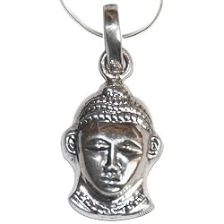 Buddha Pendant with Chain Sterling Silver Jewelry 1 inch
