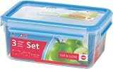 EMSA 508567 Gesunde Frische, Frischhaltedose Clip & Close 1 + 2.3 Liter, 3.7 Liter 3-er Set