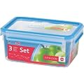 EMSA 508567 Gesunde Frische, Frischhaltedose Clip & Close 1 + 2.3 Liter, 3.7 Liter 3-er Set