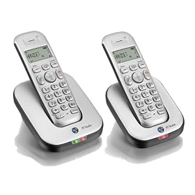BT Studio 4100 DECT Cordless Telephone Twin Pack - Silver/Dark Grey