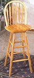 Natural Arrow Back Swivel Bar Stool Pair