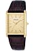 Pulsar Men's Gold-Tone Stainless Steel Brown Leather Strap #PXDA84