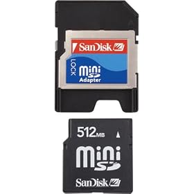 SanDisk SDSDM-512-A10M Mini SD 512 MB Flash Memory Card (Retail Package) by SanDisk