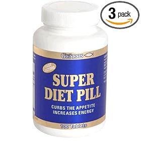 Genesis Super Diet Pills, Tablets, 100-Count Bottles (Pack of 3)