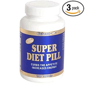 Genesis Super Diet Pills, Tablets, 100-Count Bottles (Pack of 3)