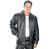 Black Classic Hip Length Zipper Leather Jacket