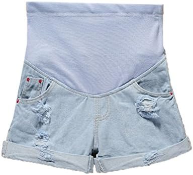 Mommy Tree Women's Maternity Jeans Shorts Medium Blue