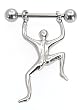 Stainless Steel Skeleton Nipple Ring - Sold Individually