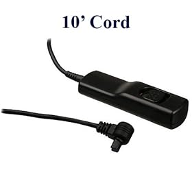 Opteka XL Remote Release Cord for Nikon D700, D300, D200, D100, D2X, D2XS, D3 Digital SLR Cameras (10 Foot Cord)