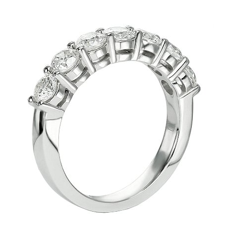 1.40 CT TW Shared Prong Anniversary Diamond Wedding Ring in 14k White Gold