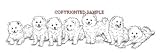 American Eskimo - Puppies in a Row by Cindy Farmer