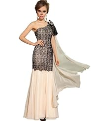 Polyester/Silk One Shoulder Mesh Lace  Mermaid Evening Dress/Party Dress  With Rhinestones
