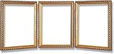 8x10 / 8 x 10 Triple Picture Frame Gold Wood with Antique Look