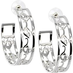 Silver Toned BABY PHAT Multi Cat Hoop Earrings