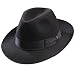Borsalino Beaver Fur Felt Hat - Black Medium Brim Apparel for Funerals.