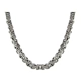 Men's Stainless Steel Byzantine Link Necklace, 24