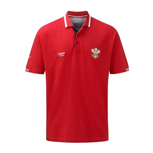 Cotton Traders Wales Rugby Polo Shirt (Red Small) Cotton Traders Wales Rugby Polo Shirt (Red Small)