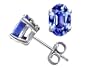 0.90 cttw 14k White Gold Genuine AAA Oval Tanzanite Stud Earrings in 14k White Gold