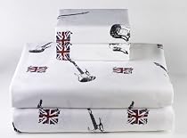 Dreamy Linens Guitar Print Sheet Set, Twin XL
