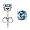 14K White Gold, Round, Blue Diamond Stud Earrings (1/4 ctw)