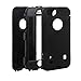 E-LV Deluxe Hard Soft High Impact Hybrid Armor Defender Case Combo for Apple iPhone 5C with 1 Screen Protector, 1 Black Stylus and 1 Microfiber Sticker Digital Cleaner (Black on Black)