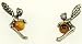 Kala-isbijoux - Boucles d'Oreilles ( 1 cm ) Fées Argent Fin 925/1000 et Ambre - Femme