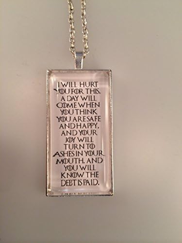 Game of Thrones, A day will come Quote Necklace, Tyrion Lannister Pendant, Gothic Necklace