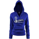 Air Force Falcons Ladies Royal Blue Rugby Distressed Deep V-Neck Pullover Hoodie Sweatshirt