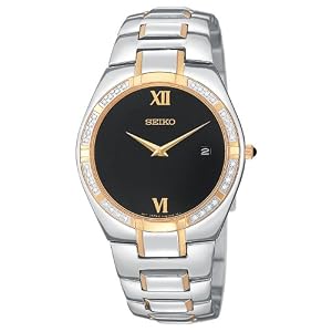 Seiko Men's Diamond Dress Two-Tone Watch #SKP338