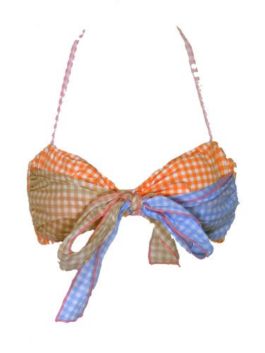 Lucky Brand Gingham Halter Swimsuit-top w/Bow M