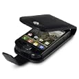 BLACK SAMSUNG GALAXY FIT S5670 PU LEATHER FLIP-CASE - COVER - POCKET - POUCH'