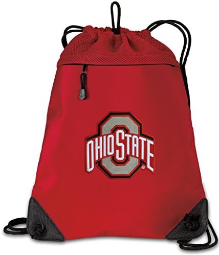 OSU Buckeyes Drawstring Bag Backpack Red Ohio State Official College Logo MICROFIBER & MESH- For School Beach Gym