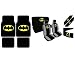 Search : 15 Piece Auto Interior Gift Set - Batman Classic Logo - 2 Front Seat Covers (2 Front and 2 Bottom), 2 Headrest Covers, 2 Seat Belt Shoulder Pads, 1 Steering Wheel Cover, 1 Bench Seat Cover (1 Top and 1 Bottom), 4 Floor Mats (2 Front and 2 Rear)
