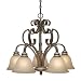Golden Lighting 2488-D5 FI Rockefeller Five Light Nook Chandelier, Forged Iron Finish