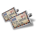 Cufflinks "I Love You" German Love Letter from Germany - Hand Made Cuff Links