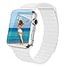 BRG Apple Watch Series 1 Series 2 Band 42mm Leather Loop with Adjustable Magnetic Closure iWatch Band Replacement Bracelet Strap for Apple Watch Sport and Edition 42mm Medium - White