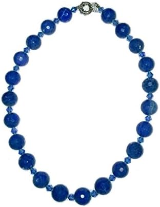 Blue Agate Beaded Necklace