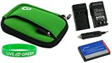 Cheap 3n1 Neoprene Sleeve (Forrest Green) Case / NP-20 680mAh Li-Ion Battery / AC DC Charger for Casio Exilim EX-Z60 6MP Digital Camera Silver