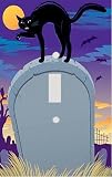 Halloween Cat on Tombstone Decorative Switchplate Cover