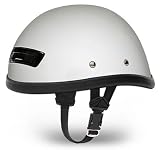 Daytona Eagle II Gloss White Vented Skull Cap Novelty Motorcycle Helmet [2X-Large]