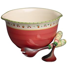 Pfaltzgraff Pistoulet le Saladier Large Salad Bowl with Servers
