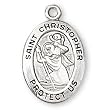 Sterling Silver Saint Christopher Medal and 18-inch Chain