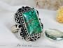 Gorgeous Golden Green Dragon Skin Turquoise Designer Sterling Silver Ring