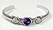 Sterling Silver Hand Made Cuff with Genuine title=