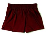 Maroon red exercise sport shorts cotton jersey available in adult and youth sizes