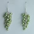 Green Cultured Pearl Platinum Overlay CAREFREE Sterling Silver Bunch Earrings