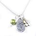 Handcrafted Far Fetched Hummingbird and Flower Multi-Charm 925 Sterling Silver Necklace with Genuine Green Fresh Water Pearl Accent - Comes Gift Boxed